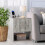 Fluted Nightstand with Charging Station 22.6" 2 Drawers 6