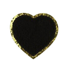 Love Embroidered Patch with Gold Glitter Edge 1pc
