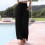 Calça cropped feminina de algodão e linho com pernas largas, preta, tamanho G 2