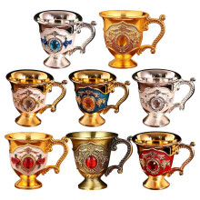Vintage Brass Wine Glasses Chalice Goblets 8PCS