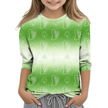 Girls St. Patrick's Day Long Sleeve Top Green Ombre