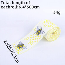 Bee Ribbon Wired Edge Fabric Ribbon, Yellow Burlap DIY Craft Ribbon for Bows & Party Decor – Compatible with Crafts