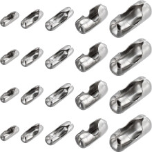 Stainless Steel Ball Chain Connectors 5 Sizes 150 Pcs