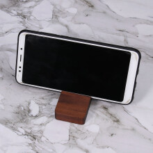 Office Use Mobile Phone Stand Bamboo Holder for Cell Phone Light Brown 1Pack