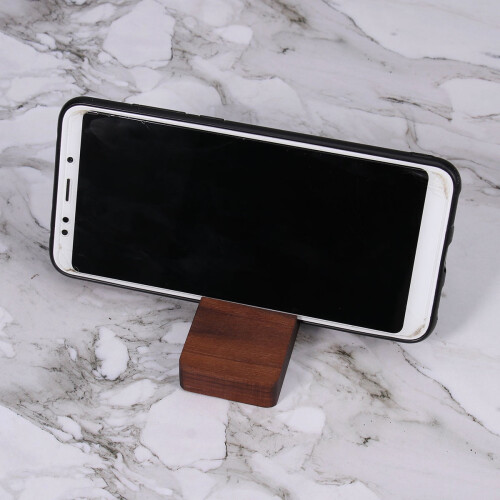 Office Use Mobile Phone Stand Bamboo Holder for Cell Phone Light Brown 1Pack