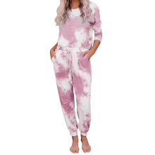 Women's Tie-Dye Long-Sleeve Two-Piece Pajama Set