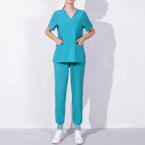 Women's Jogger Scrubs Top Light Blue 3X 1