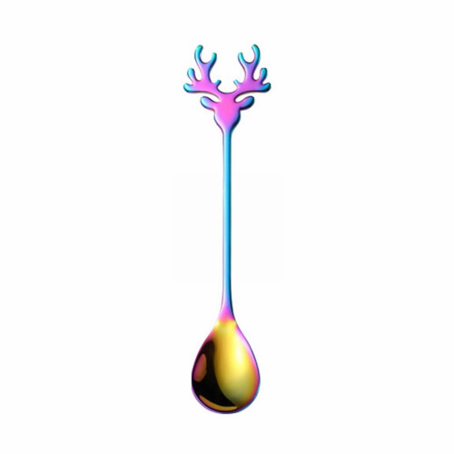 Rainbow Rose Christmas Dessert Spoons Stainless Steel