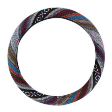 Steering Wheel Cover Ethnic Style Coarse Flax 14.5-15 inch