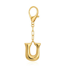 Gold Chunky Initial A Keychain for Women