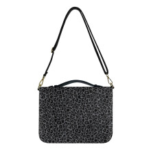 Leopard Print PU Leather Bible Cover M Size with Shoulder