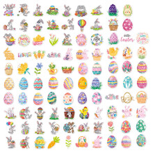 Easter Bunny Egg Stickers Waterproof 50 or 100 pcs