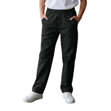 Boys' black chino pants with pockets, straight fit, size