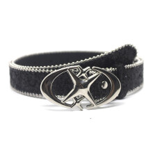 Women's PU Leather Adjustable Waist Belt with Star and Moon