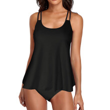 Women's flowy tankini top - modest loose-fit swim top, plus