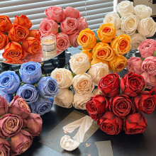 Artificial Rose Flowers Cloth 7 Colors 11.4 Inch 1 Pack