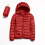 Dames donsjack lichtgewicht winterjas met capuchon rood M 5