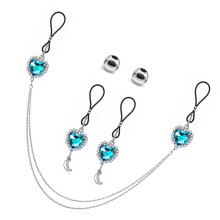 Elegant Rhinestones Pendant Nipple Jewelry Set NonPiercing Nipple Rings Breasts Dangles for Women Comfortable Wear