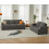 VANACC Sofa Set 2-Piece Deep Seat Modern Grey Chenille 1
