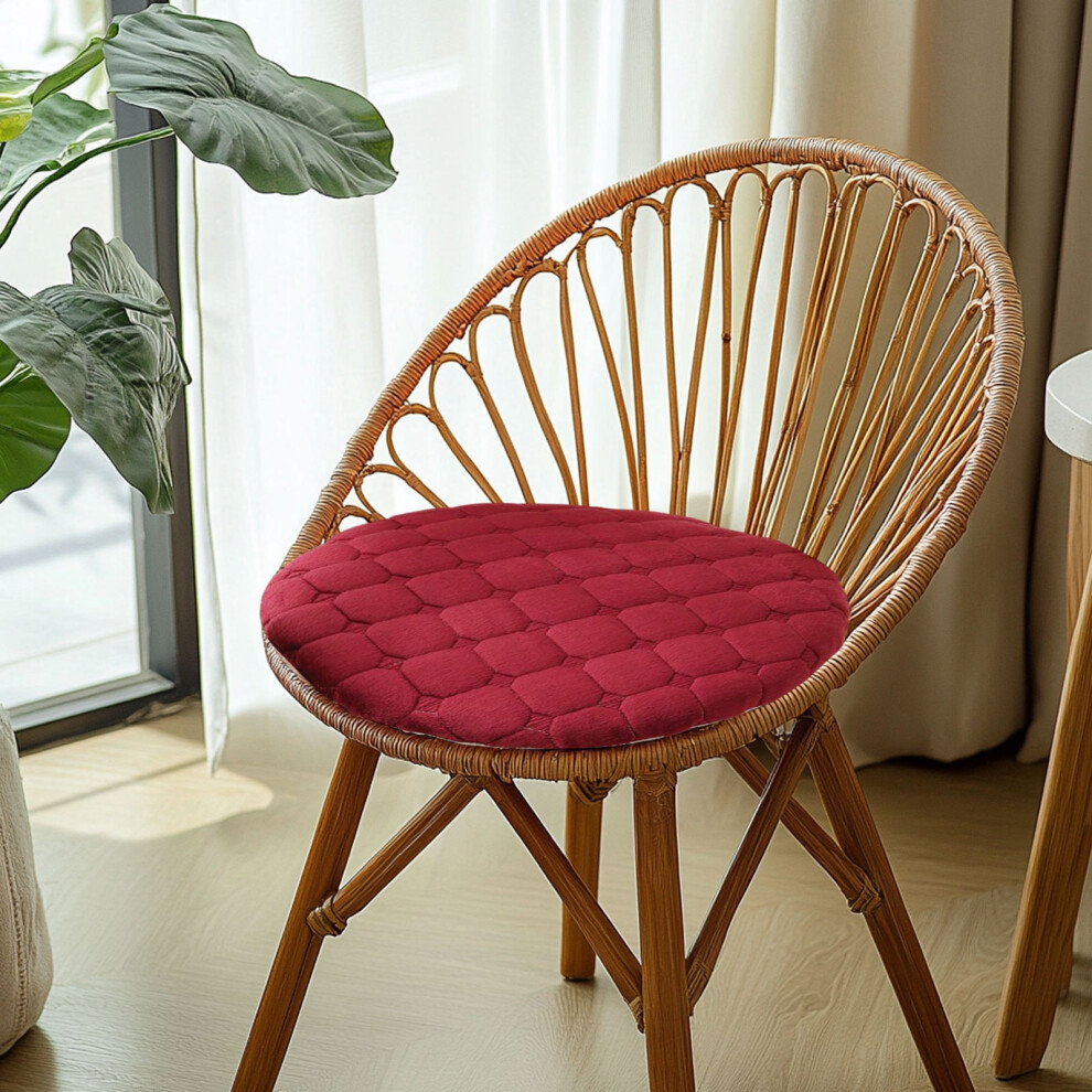 Round Plush Seat Cushion 14X14 Inch Red 962029044635