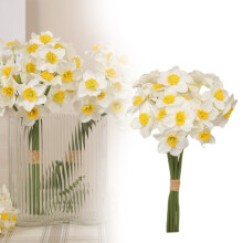 Jonquilles artificielles en soie de 40 cm – Bouquets pour fêtes de famille, mariages et décoration de magasins