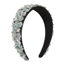 Palace Style Headband with Flowers and Beads