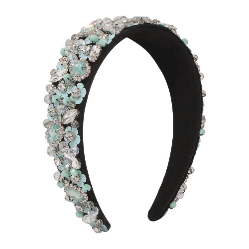 Palace Style Headband with Flowers and Beads