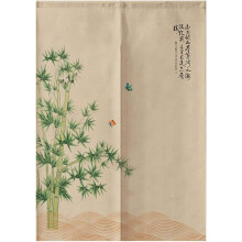 Japanese Noren Curtain Green Bamboo 33.5 x 59 Inches