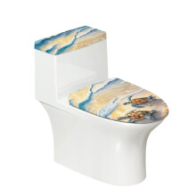 Ensemble de housses de toilette en polyester lavables et réutilisables, motif tortue marine.
