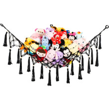 Macrame Stuffed Animal Hammock Wall-Mounted Display Net