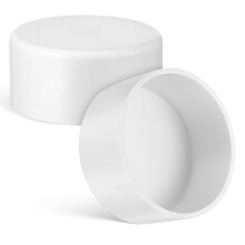 White PVC Pipe Drain Cap with Tight Seal 2 pcs