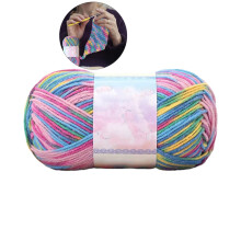 Multicolor cotton yarn for knitting and crochet, soft