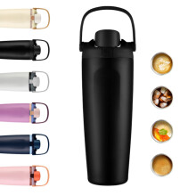 30 oz Insulated Stainless Steel Water Bottle with Handle & Straw, Double Wall Vacuum, BPA Free, Keeps Cold/Hot – Black