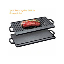 Iron Griddle Pan Reversible 21.25x9.44 Inch