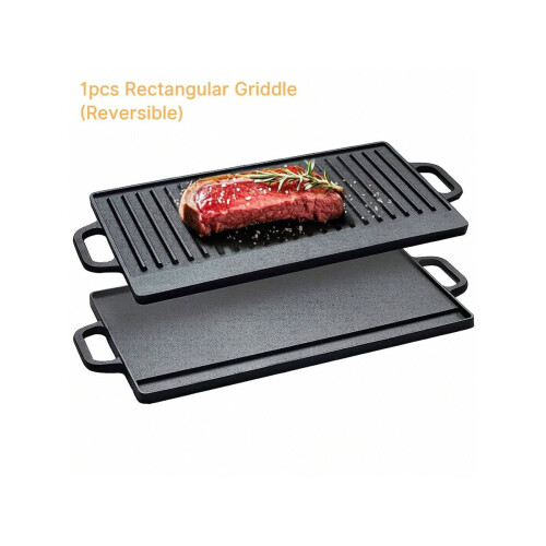 Iron Griddle Pan Reversible 21.25x9.44 Inch