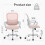 Ergonomic Desk Chair with Lumbar Support 250 lbs Pink 4