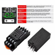 4X H3Y-4 AC220V Relè Temporizzato A Cristalli Liquidi Doppio Orario con Base Piccolo Display Digitale Controllo Tempo Ciclo Delay