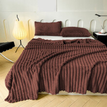 LuxeLiving fleece blanket striped microfiber 40x27 in