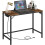 Computer Desk with Power Outlet and 3 Hooks Rustic Brown 1