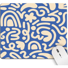 Blue Abstract Square Mouse Pad with Non-Slip Rubber Base – Compatible with Gaming, Office & Laptop Wireless Mice