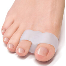 12-pack Hallux valgus-korrigerare, tåseparatorer med 2 öglor, stortådistans lämplig för hallux valgus och överlappande tå (vit)