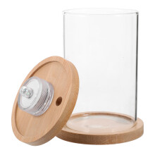 LED Aquarium Kit with Crystal Clear Glass and Pine Wood Frame, Desk Betta Fish Tank for Home or Office