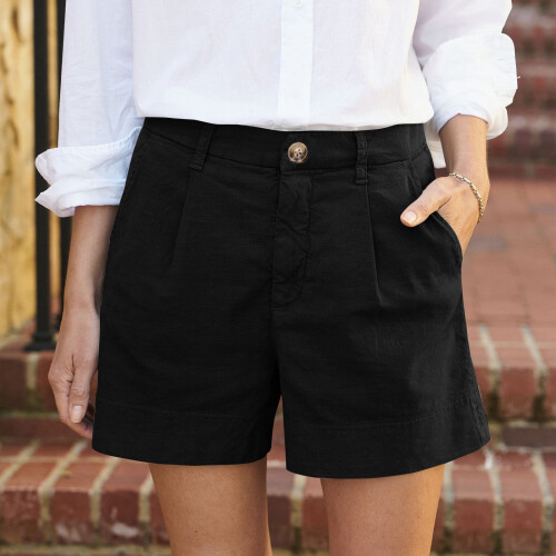 Difdany Damen Chino-Shorts Schwarz M 1