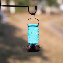 Glass Hummingbird Feeder 5 Ports Red Purple Blue