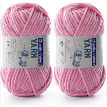 2 Pac Chenille Yarn for Crocheting 50g 60m