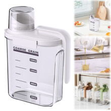 Airtight 1.5L Cereal Containers with Spout & Measuring Cup, BPA-Free Plastic Rice Dispenser, 50 oz, White — Compatible with KitchenAid Stand Mixers