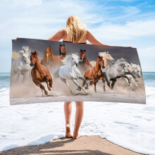 55.1"x27.5" Ultra Microfiber Printed Beach Towel,Quick Dry Travel Camping Beach Accessories Vacation Essential Gift /2/4 PCS