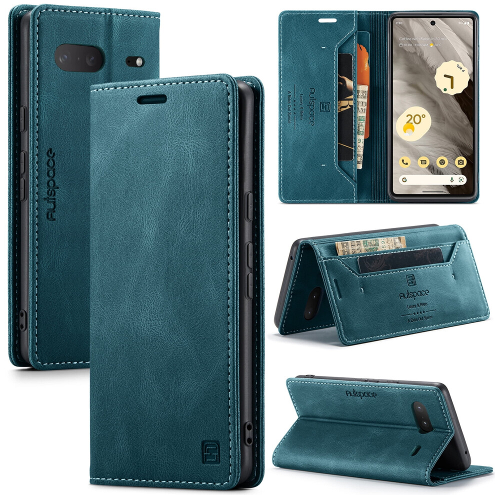 Flip Wallet Case For Google Pixel 7 Pro Pu Leather Tpu Blue 9418476003868