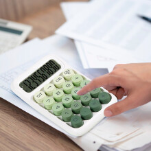Desktop Calculator 8-Digit Solar LCD Green