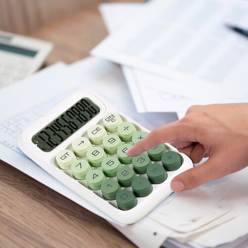 Desktop Calculator 8-Digit Solar LCD Green